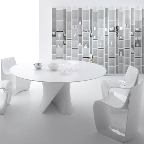 S Table Dining Table / White Base